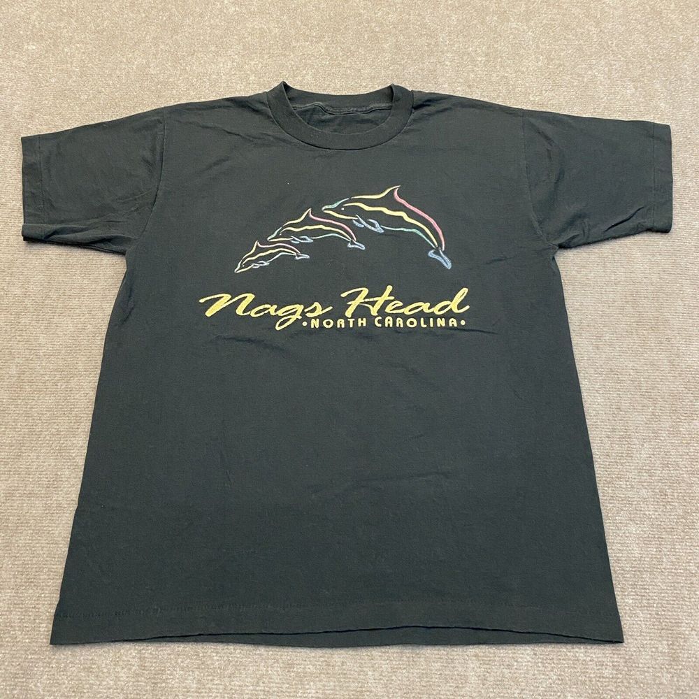VTG Nature Shirt Adult Large Single Stitch Dolphins Nags Head North Carolina Men - Picture 1 of 10